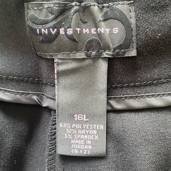 NWT- INVESTMENTS STRAIGHT LEG BLACK PANTS Sz. 16 - Picture 8 of 11